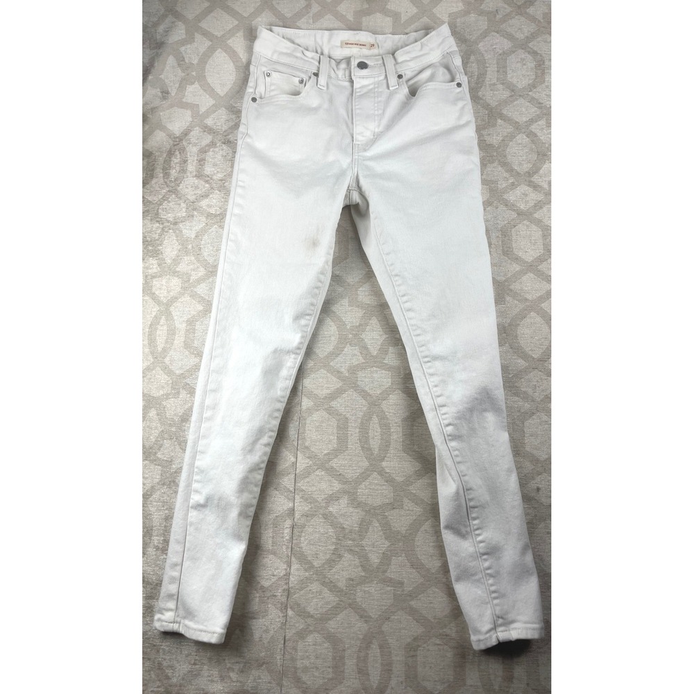 Levis 721 High Rise Skinny Women 29 White Good Stretch Denim Jeans 18882-0204